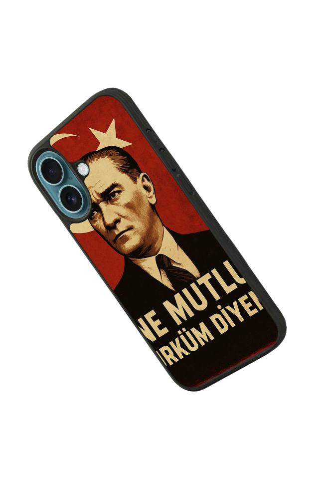 iPhone 16 Uyumlu  Mustafa Kemal Ataturk Tasarımlı Glossy Premium Kılıf