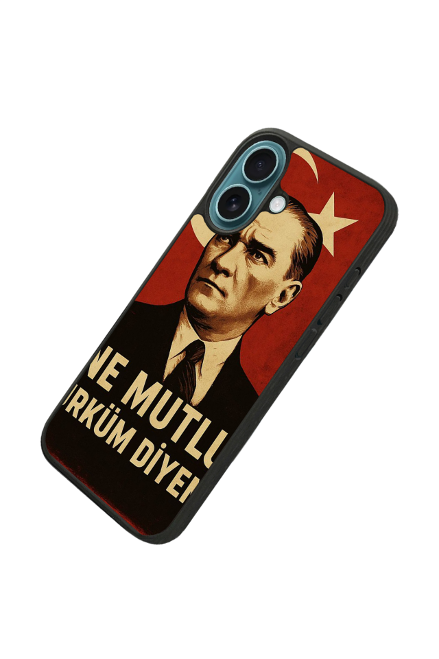 iPhone 16 Uyumlu  Mustafa Kemal Ataturk Tasarımlı Glossy Premium Kılıf