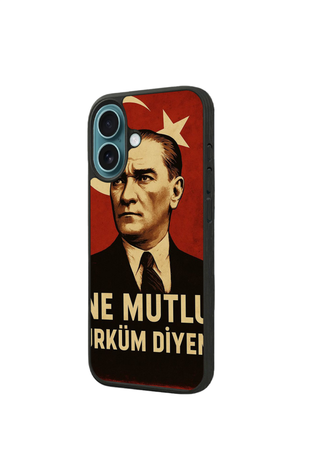 iPhone 16 Uyumlu  Mustafa Kemal Ataturk Tasarımlı Glossy Premium Kılıf
