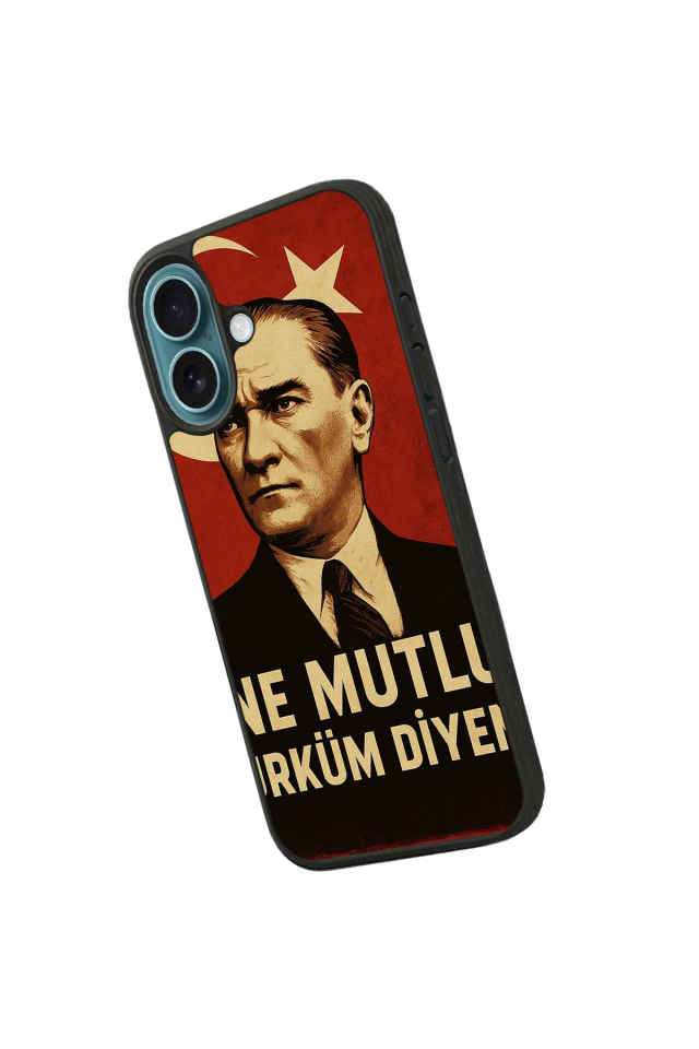 iPhone 16 Uyumlu  Mustafa Kemal Ataturk Tasarımlı Glossy Premium Kılıf