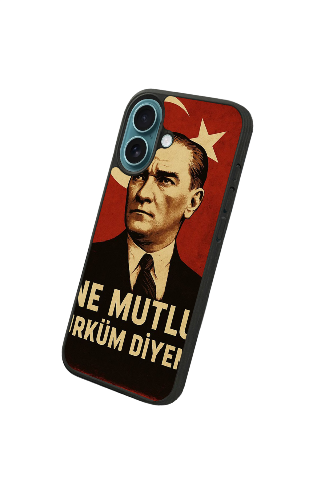 iPhone 16 Uyumlu  Mustafa Kemal Ataturk Tasarımlı Glossy Premium Kılıf