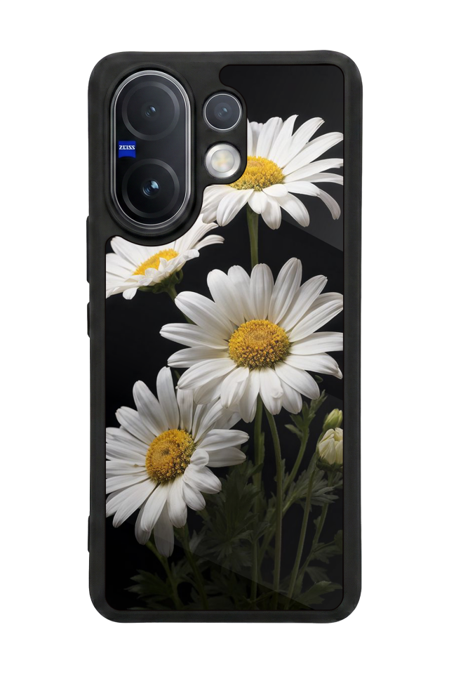 Vivo V60 Uyumlu Papatya Tasarımlı Glossy Premium Kılıf