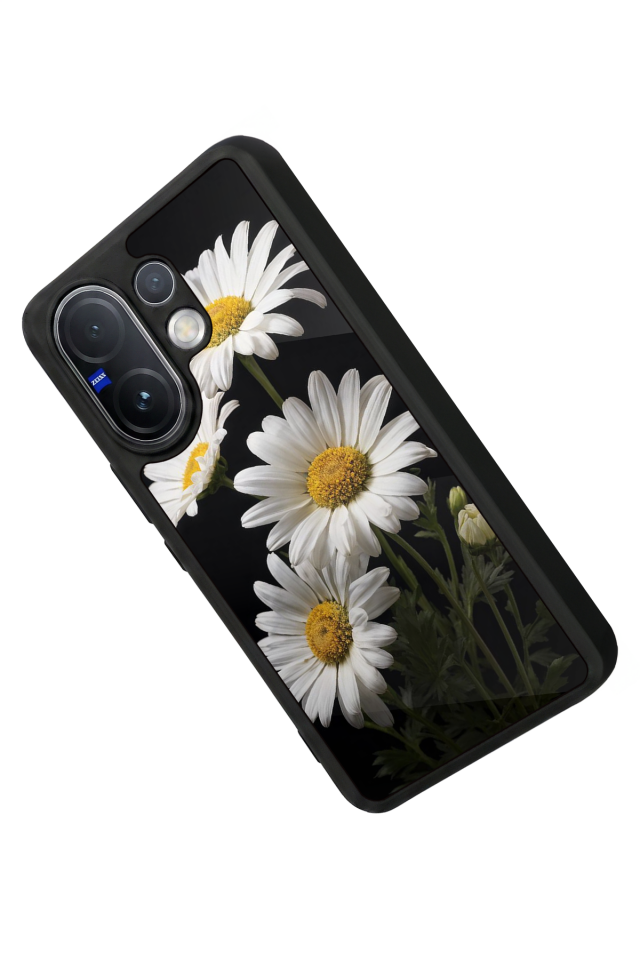 Vivo V60 Uyumlu Papatya Tasarımlı Glossy Premium Kılıf