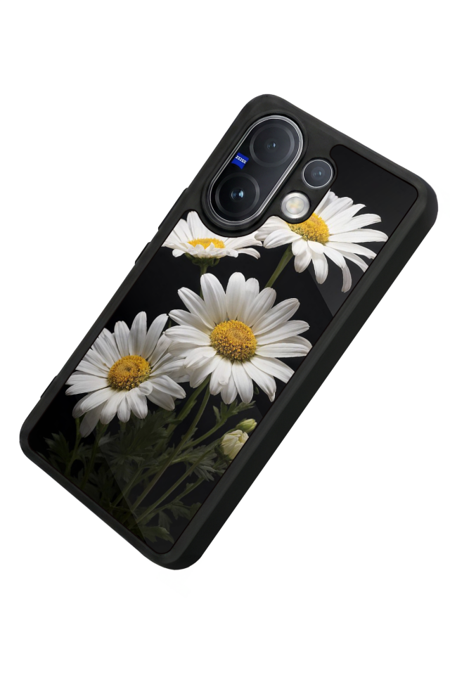 Vivo V60 Uyumlu Papatya Tasarımlı Glossy Premium Kılıf