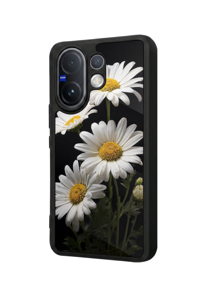 Vivo V60 Uyumlu Papatya Tasarımlı Glossy Premium Kılıf