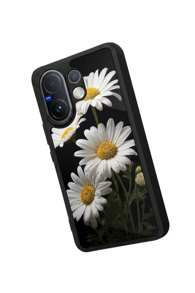 Vivo V60 Uyumlu Papatya Tasarımlı Glossy Premium Kılıf