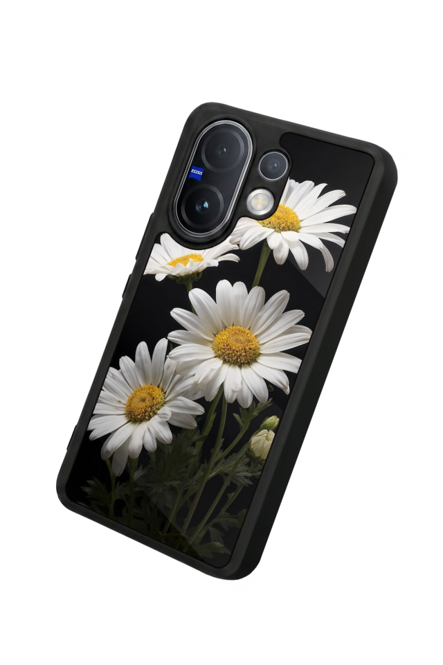 Vivo V60 Uyumlu Papatya Tasarımlı Glossy Premium Kılıf