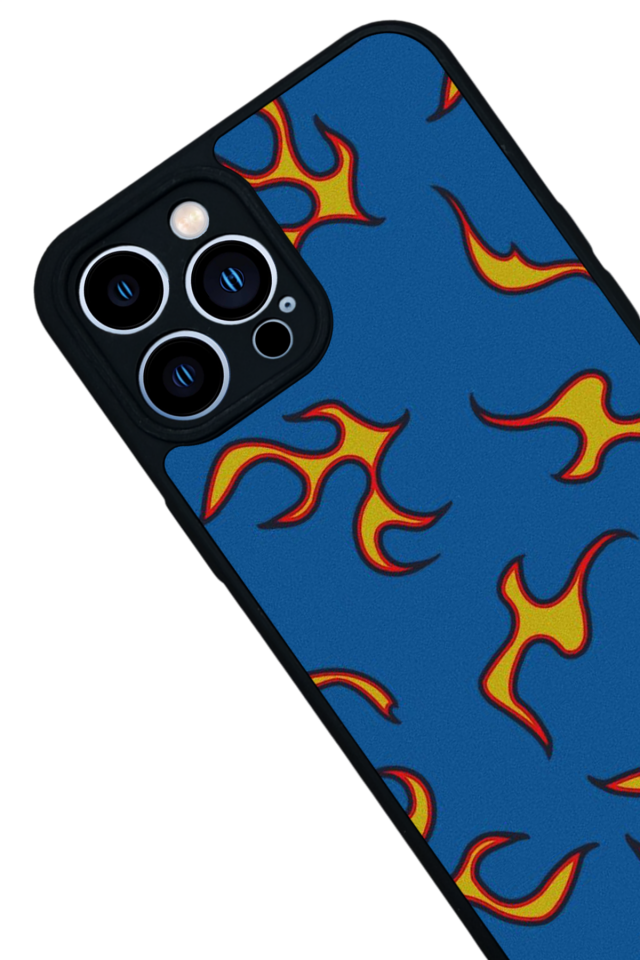 iPhone 13 Pro Max Uyumlu Retro Flame Patterns Tasarımlı Glossy Premium Kılıf