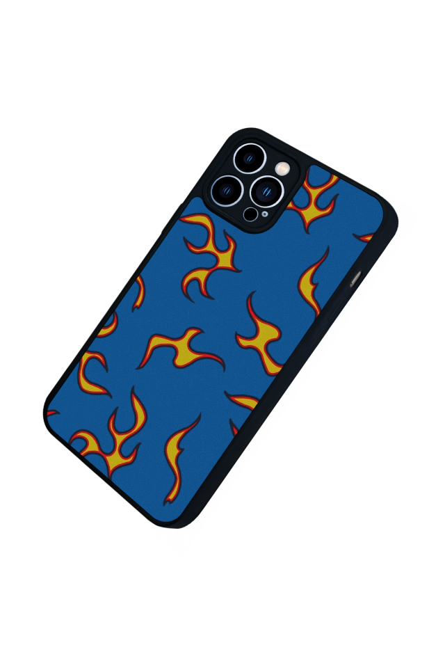 iPhone 13 Pro Max Uyumlu Retro Flame Patterns Tasarımlı Glossy Premium Kılıf