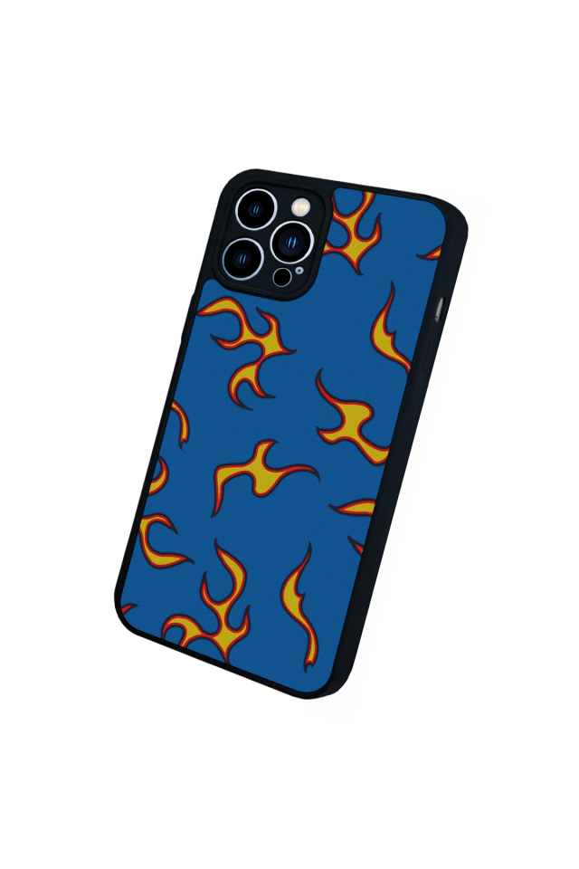 iPhone 13 Pro Max Uyumlu Retro Flame Patterns Tasarımlı Glossy Premium Kılıf