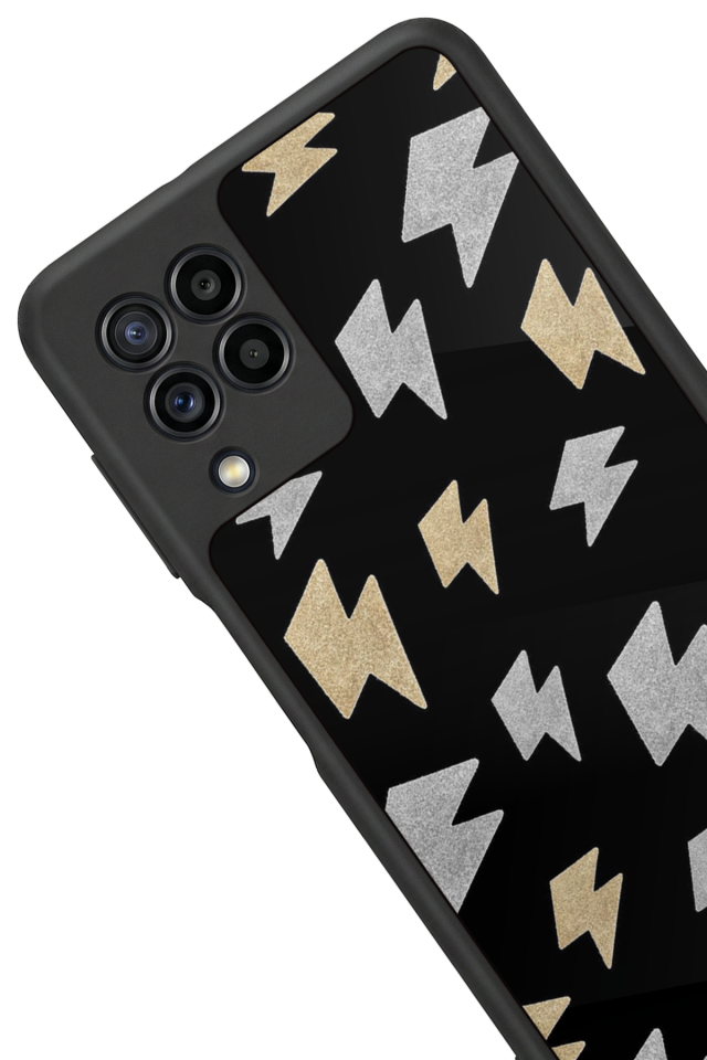 Samsung Galaxy M32 Uyumlu Simsek Tasarımlı Glossy Premium Kılıf