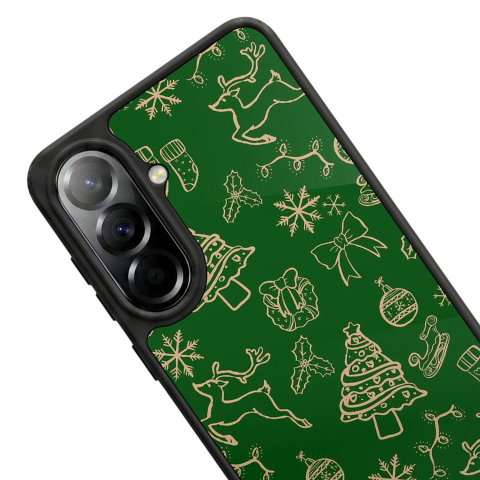 Samsung Galaxy A37 Uyumlu Yilbasi Christmas Tasarımlı Glossy Premium Kılıf