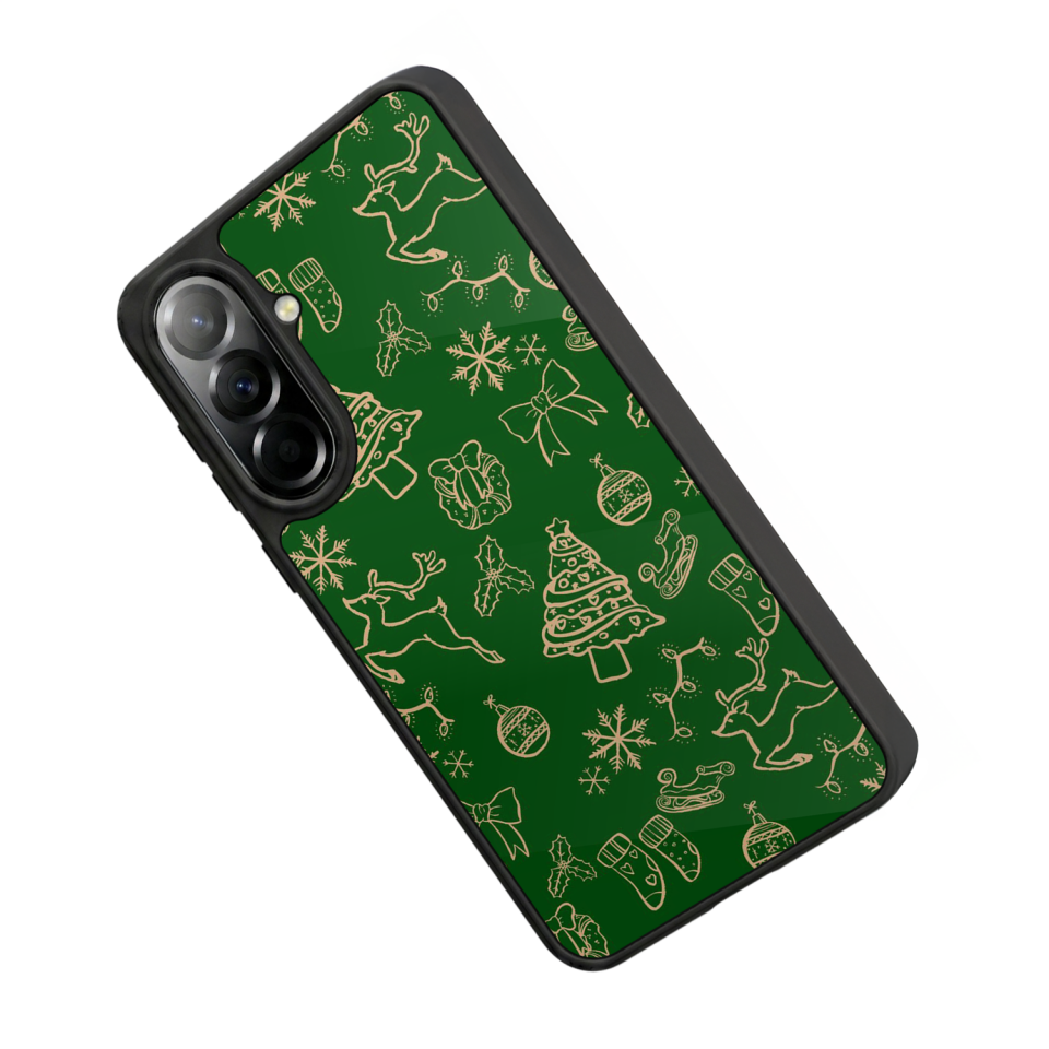 Samsung Galaxy A37 Uyumlu Yilbasi Christmas Tasarımlı Glossy Premium Kılıf