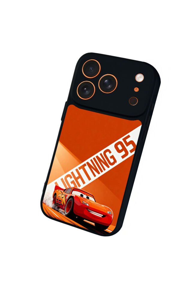 iPhone 17 Pro Uyumlu Şimsek McQueen Tasarımlı Glossy Premium Kılıf