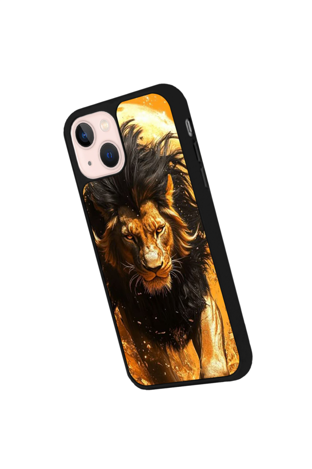 iPhone 13 Mini Uyumlu Aslan Tasarımlı Glossy Premium Kılıf