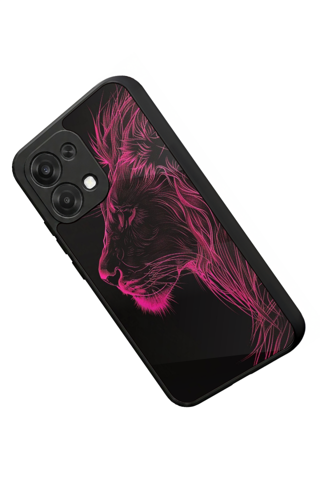 Oppo A6 Pro Uyumlu Aslan Tasarımlı Glossy Premium Kılıf