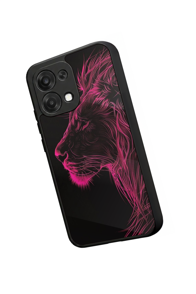 Oppo A6 Pro Uyumlu Aslan Tasarımlı Glossy Premium Kılıf