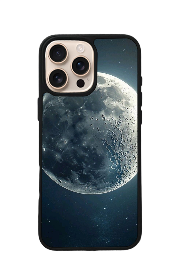 iPhone 16 Pro Uyumlu Ay Tasarımlı Glossy Premium Kılıf