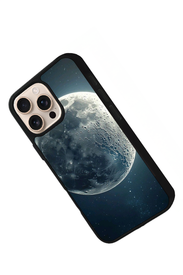 iPhone 16 Pro Uyumlu Ay Tasarımlı Glossy Premium Kılıf