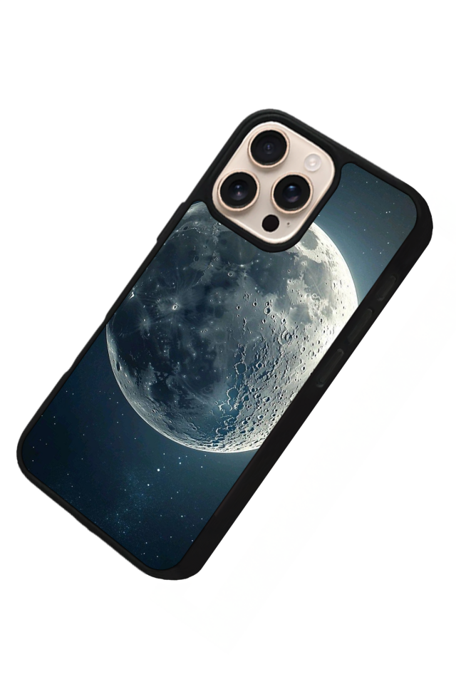 iPhone 16 Pro Uyumlu Ay Tasarımlı Glossy Premium Kılıf