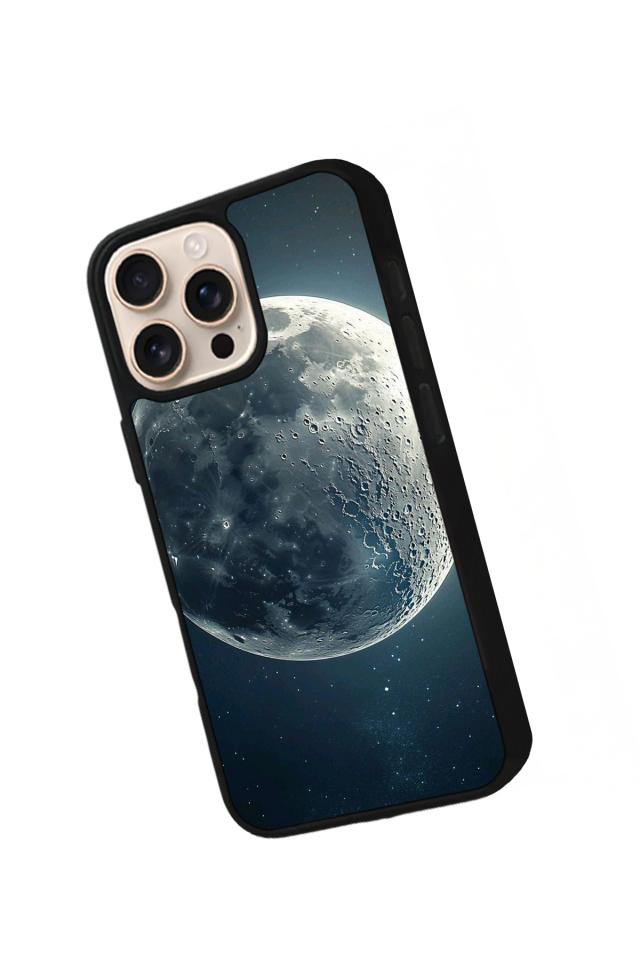 iPhone 16 Pro Uyumlu Ay Tasarımlı Glossy Premium Kılıf