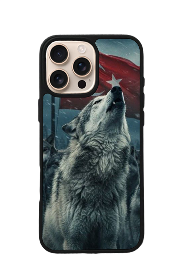iPhone 14 Pro Uyumlu Bozkurt Tasarımlı Glossy Premium Kılıf