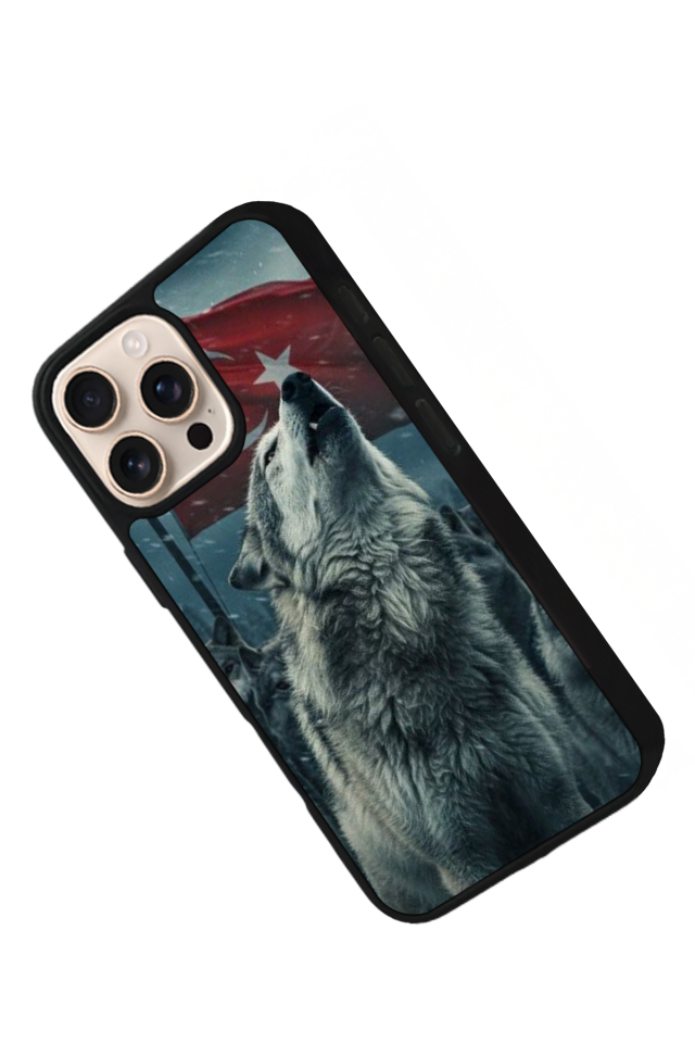 iPhone 14 Pro Uyumlu Bozkurt Tasarımlı Glossy Premium Kılıf