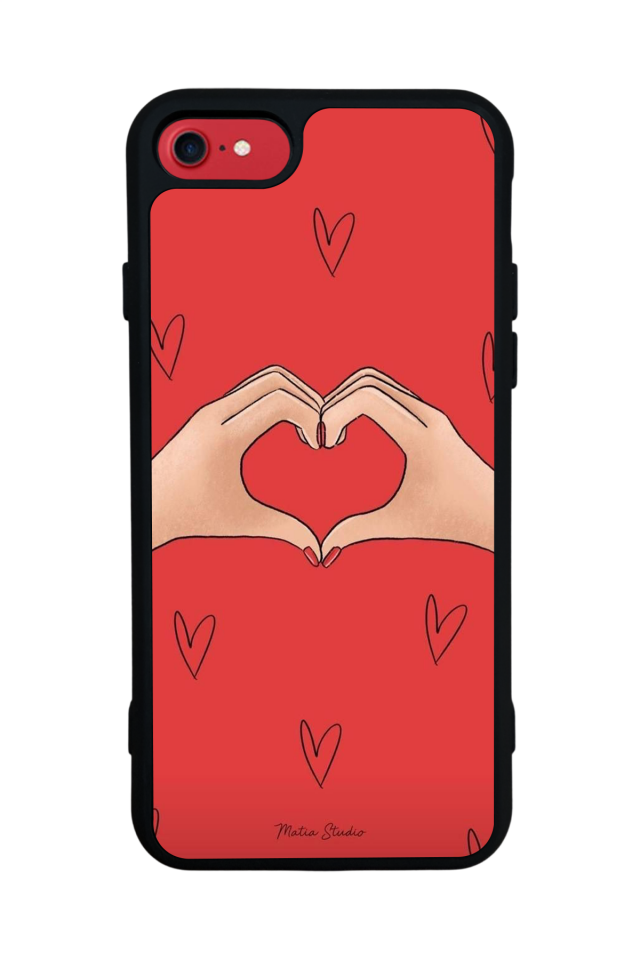 iPhone 8 Uyumlu Kalp Love Tasarımlı Glossy Premium Kılıf