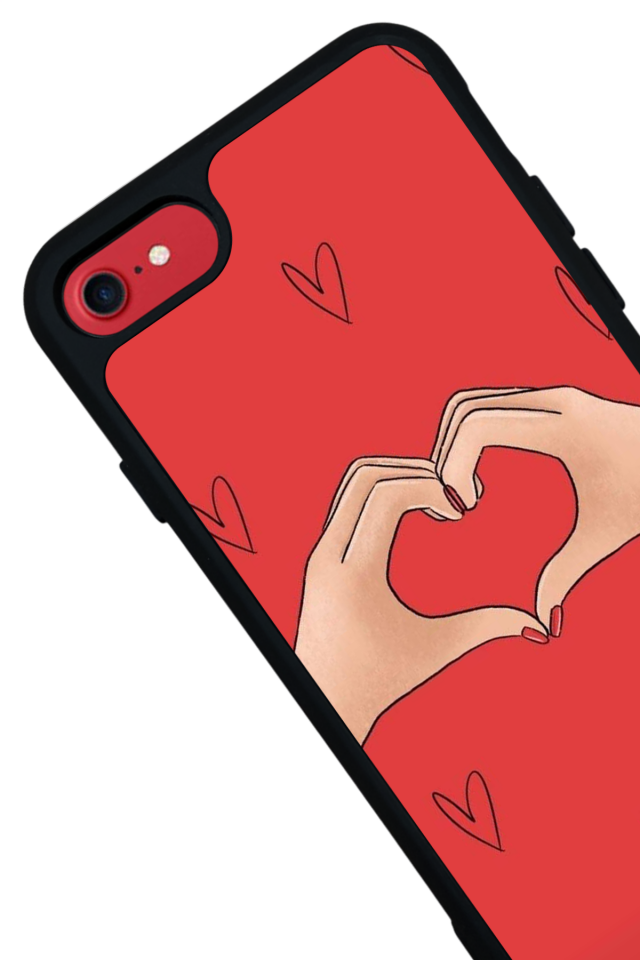 iPhone 8 Uyumlu Kalp Love Tasarımlı Glossy Premium Kılıf