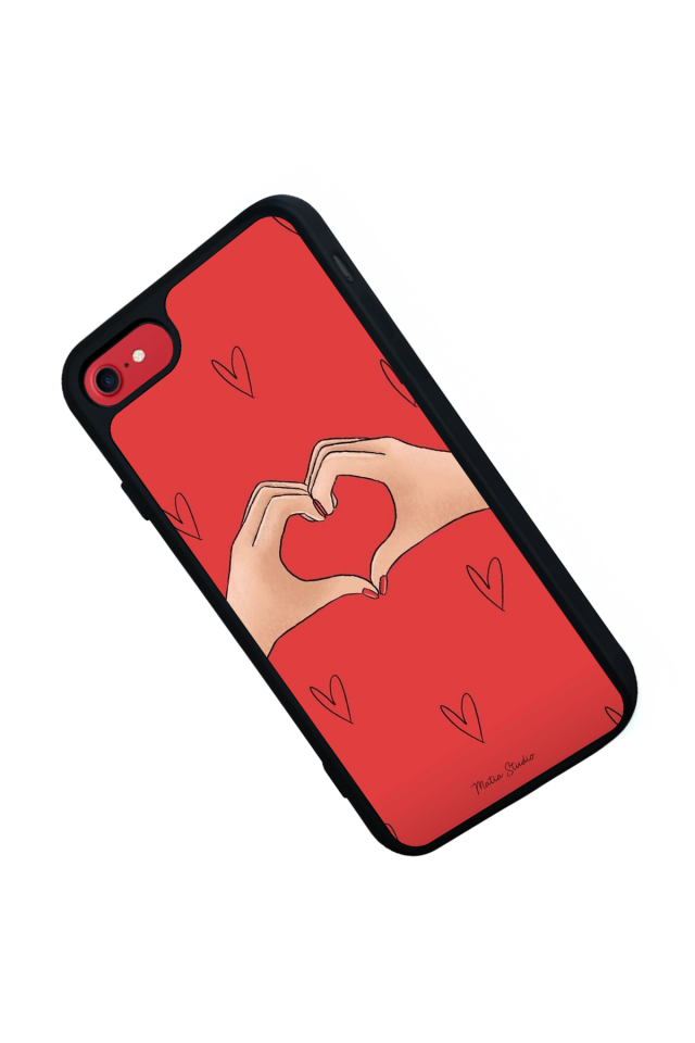 iPhone 8 Uyumlu Kalp Love Tasarımlı Glossy Premium Kılıf