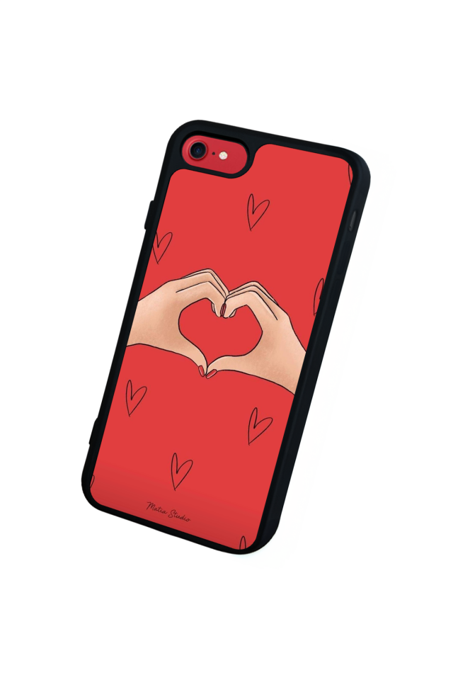 iPhone 8 Uyumlu Kalp Love Tasarımlı Glossy Premium Kılıf