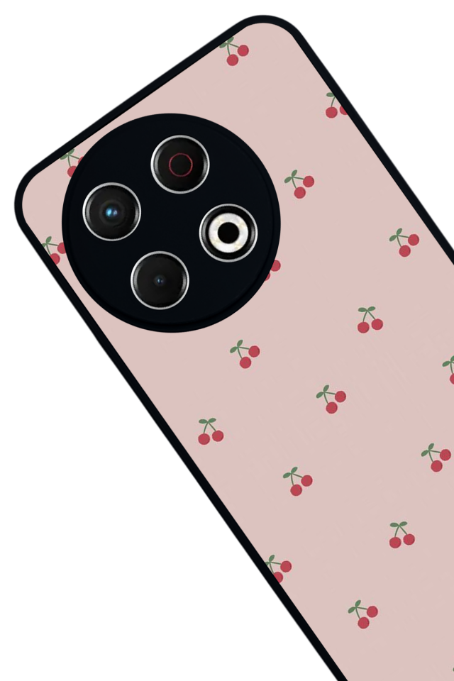 Tecno Spark 30 Pro Uyumlu Kiraz Tasarımlı Glossy Premium Kılıf