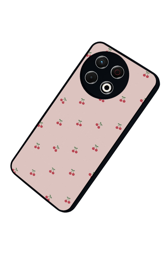 Tecno Spark 30 Pro Uyumlu Kiraz Tasarımlı Glossy Premium Kılıf