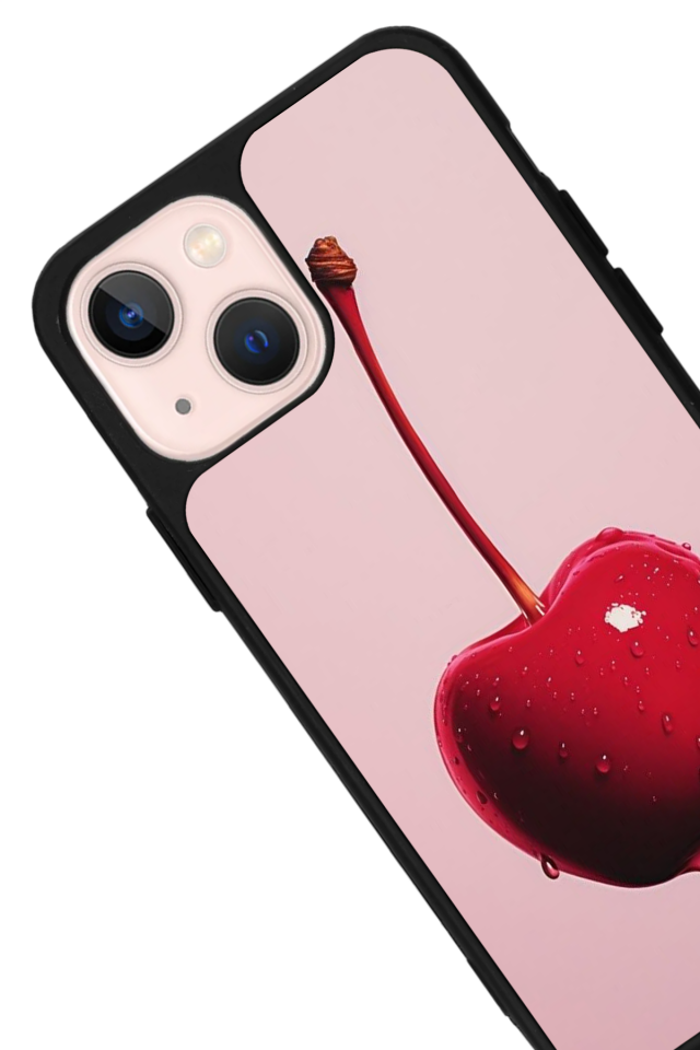 iPhone 15 Plus Uyumlu Kiraz Tasarımlı Glossy Premium Kılıf