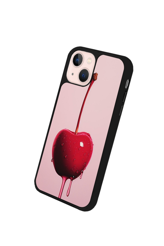 iPhone 15 Plus Uyumlu Kiraz Tasarımlı Glossy Premium Kılıf