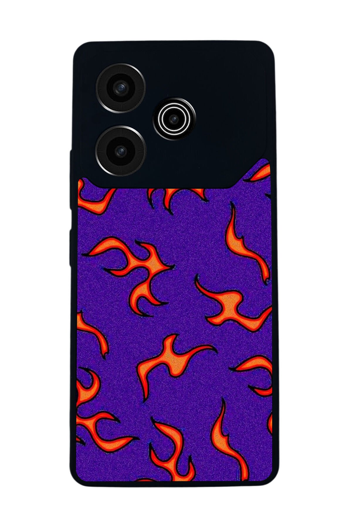 Tecno Pova 6 Uyumlu Retro Flame Patterns Tasarımlı Glossy Premium Kılıf