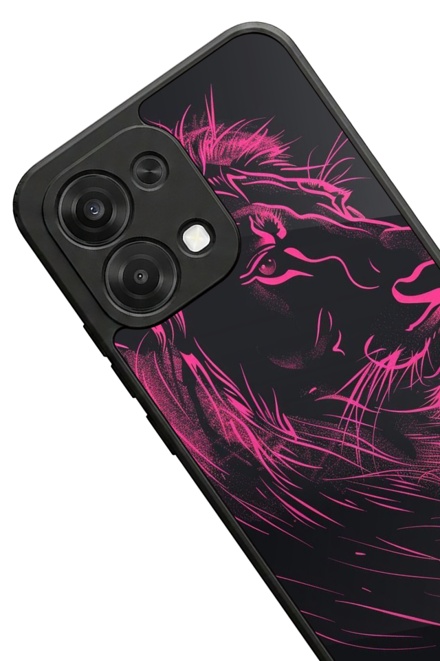 Oppo A6 Pro Uyumlu Aslan Tasarımlı Glossy Premium Kılıf