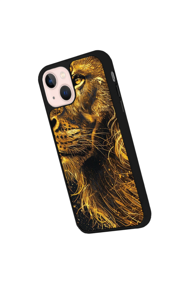 iPhone 13 Mini Uyumlu Aslan Tasarımlı Glossy Premium Kılıf