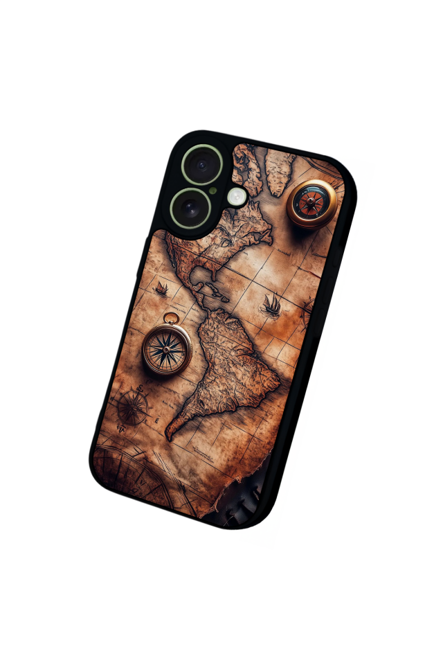 iPhone 17 Uyumlu Harita Tasarımlı Glossy Premium Kılıf