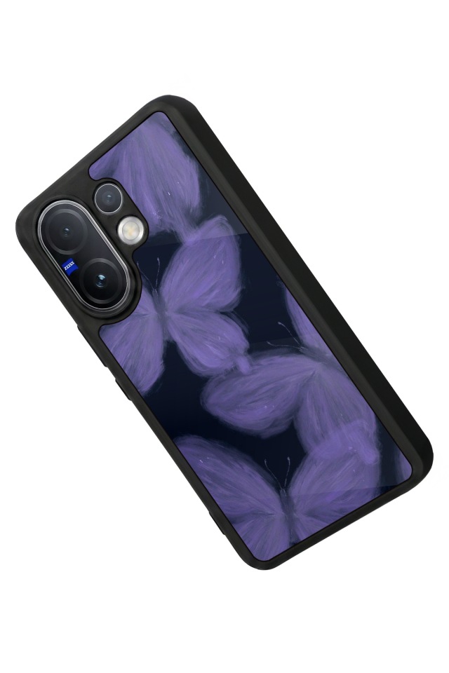 Vivo V60 Uyumlu Kelebek Tasarımlı Glossy Premium Kılıf