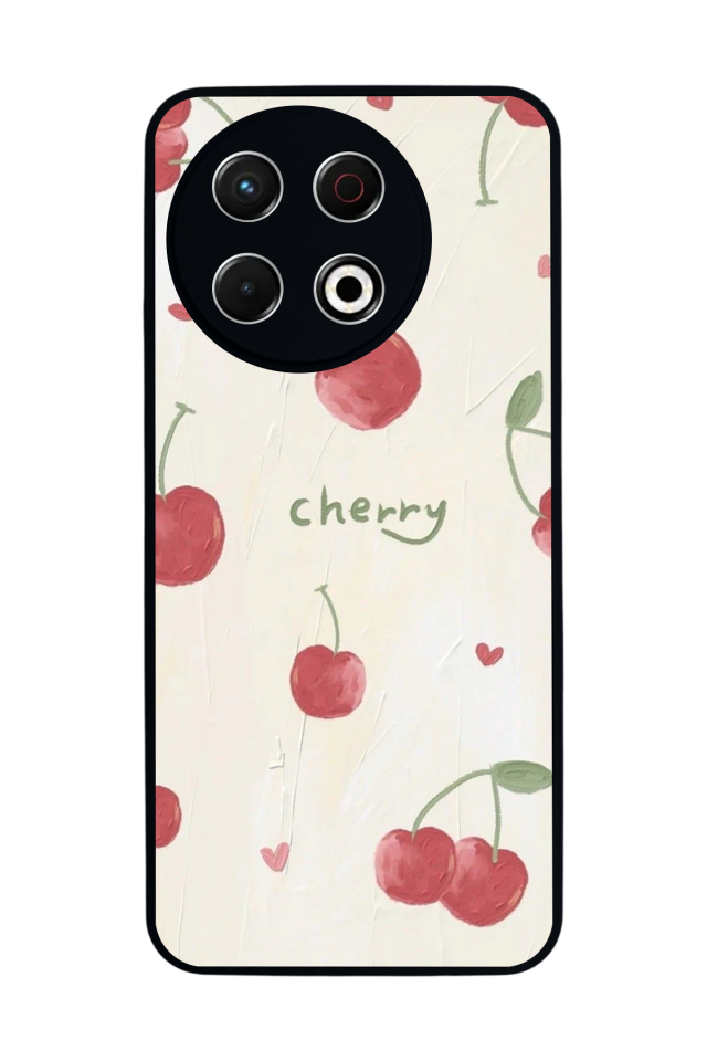 Tecno Spark 30 Pro Uyumlu Kiraz Tasarımlı Glossy Premium Kılıf