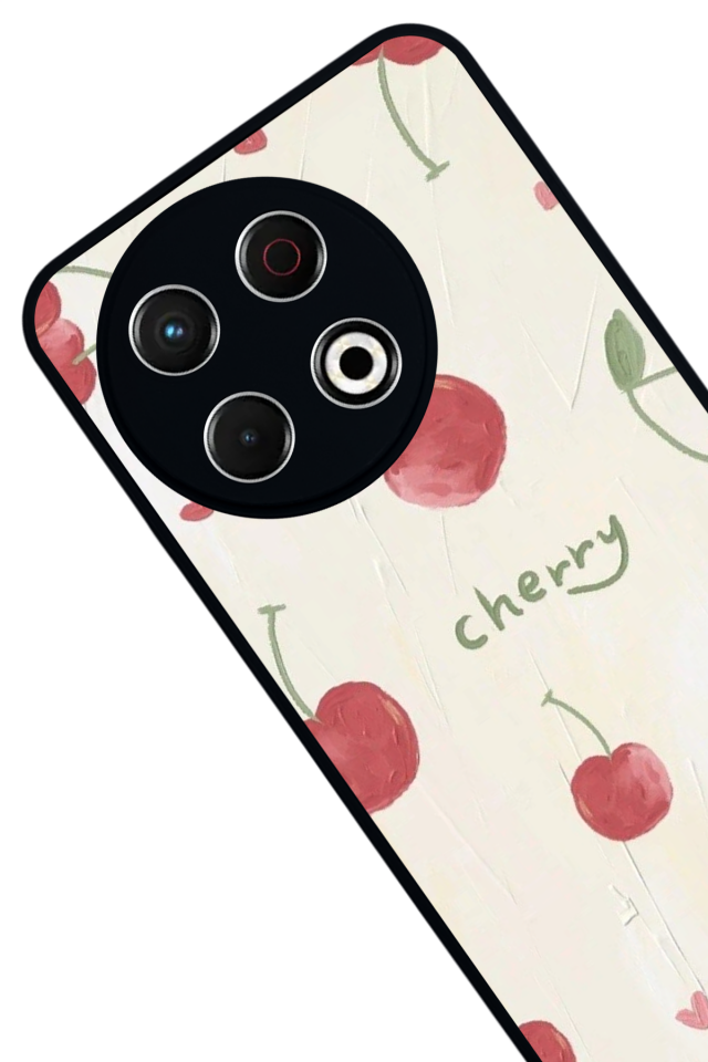 Tecno Spark 30 Pro Uyumlu Kiraz Tasarımlı Glossy Premium Kılıf