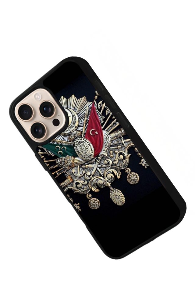 iPhone 16 Pro Uyumlu OsmanliTugrasi Tasarımlı Glossy Premium Kılıf
