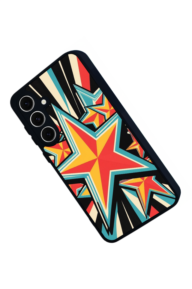 Samsung Galaxy A16 Uyumlu Retro Yildizlar Tasarımlı Glossy Premium Kılıf