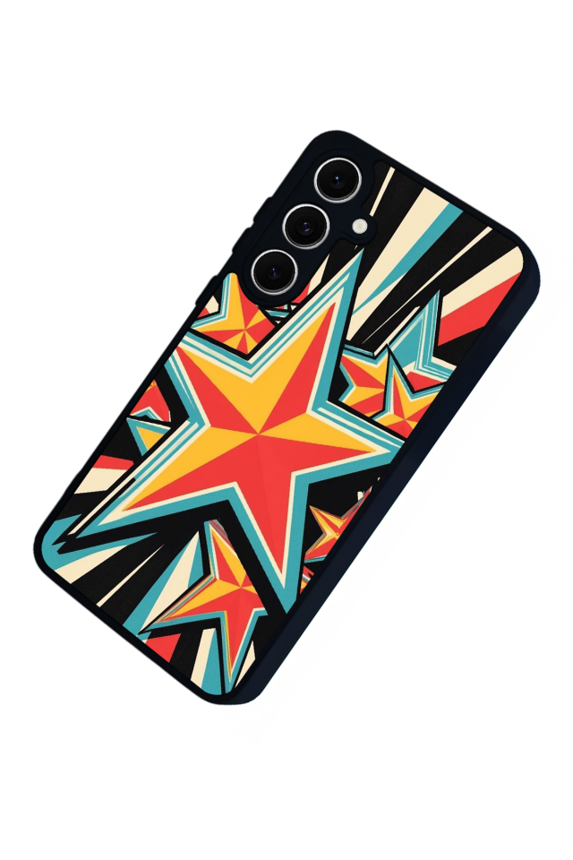 Samsung Galaxy A16 Uyumlu Retro Yildizlar Tasarımlı Glossy Premium Kılıf