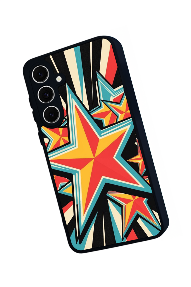 Samsung Galaxy A16 Uyumlu Retro Yildizlar Tasarımlı Glossy Premium Kılıf