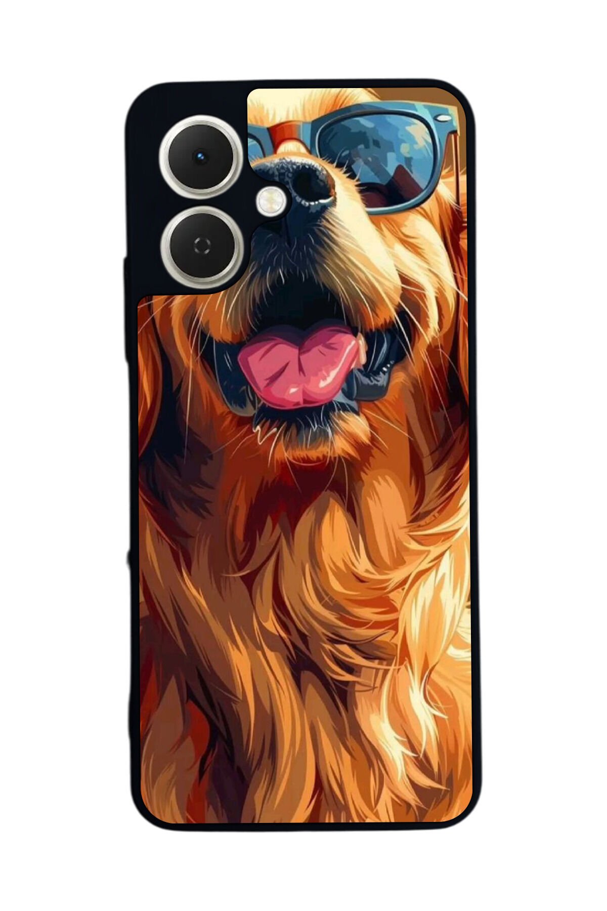Tecno Spark GO 2 Uyumlu Golden Kopek Tasarımlı Glossy Premium Kılıf