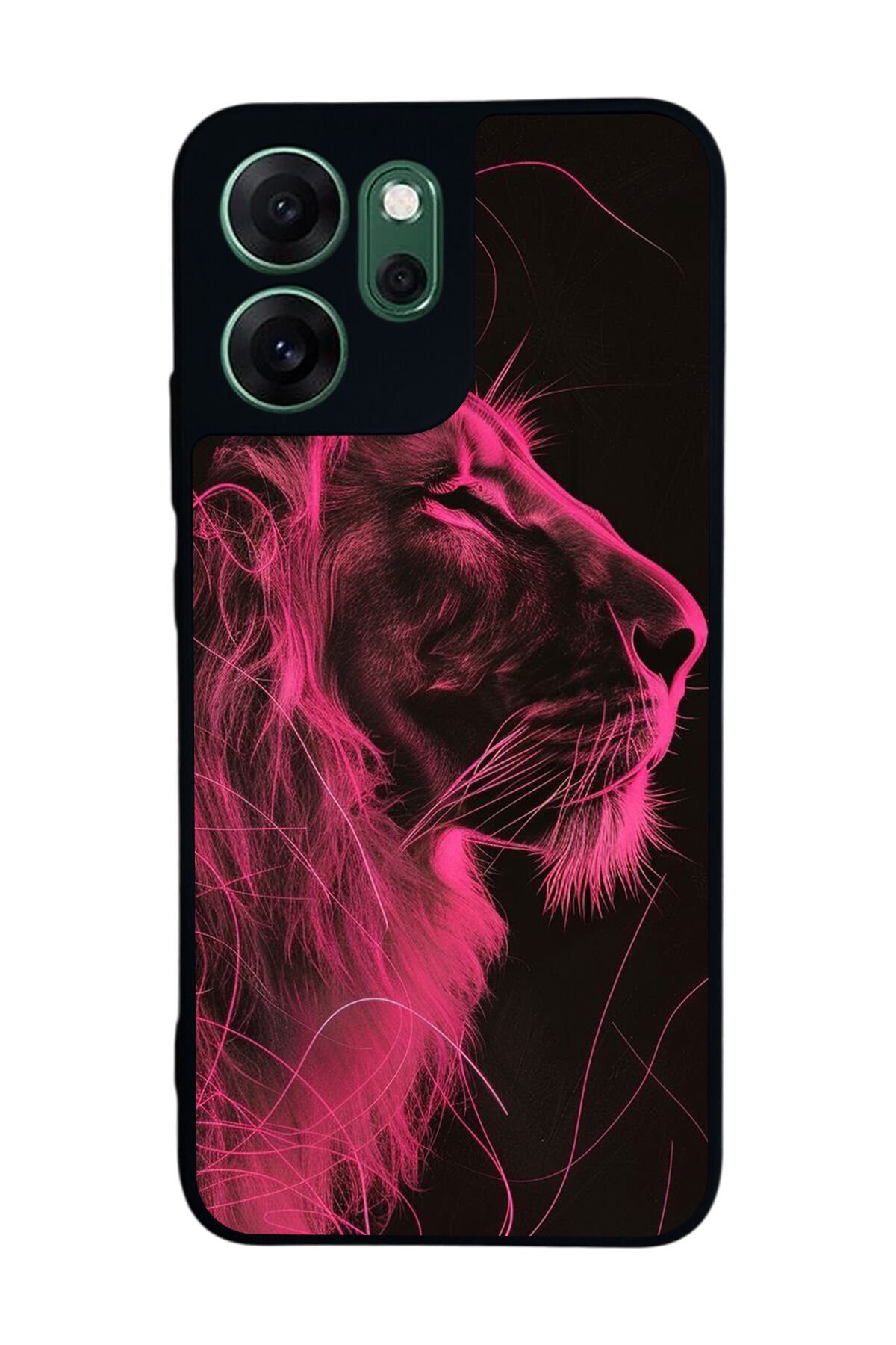 Oppo Reno 14F Uyumlu Aslan Tasarımlı Glossy Premium Kılıf