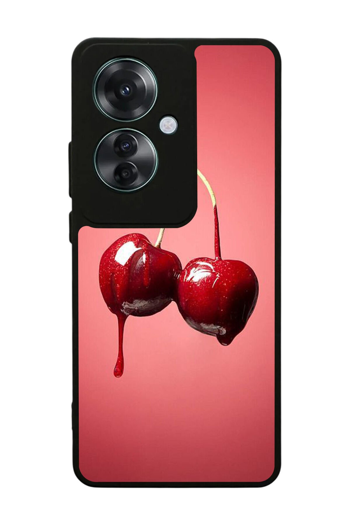 Oppo Reno 11F Uyumlu Kiraz Tasarımlı Glossy Premium Kılıf