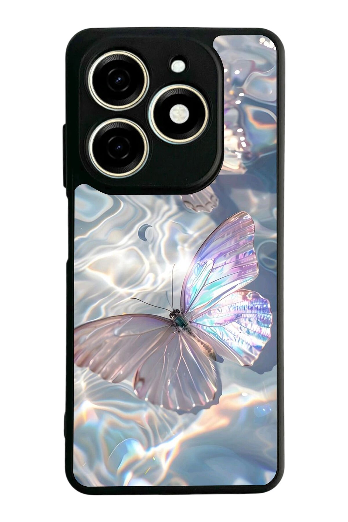 Infınıx Smart 8 Pro Uyumlu Kelebek Tasarımlı Glossy Premium Kılıf